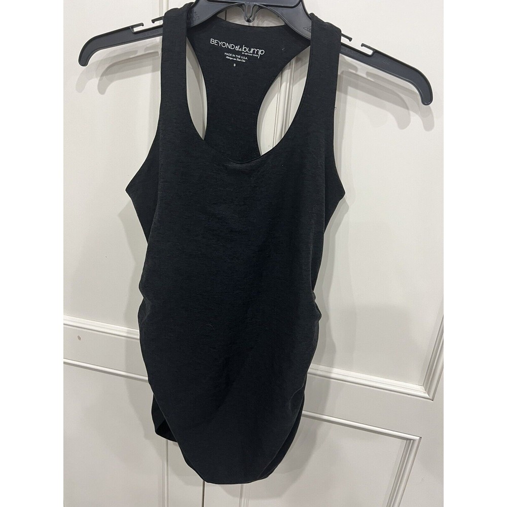 NWT Beyond the Bump Yoga [ Maternity Small ] Spacedye Racerback Tank Black